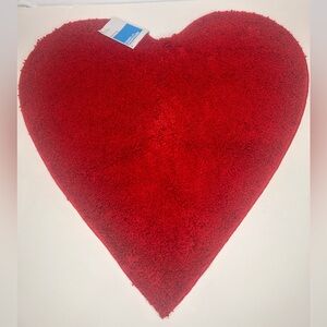 Essentials Pretty Heart Shaped Red Bath Rug, Valentine Love Mat